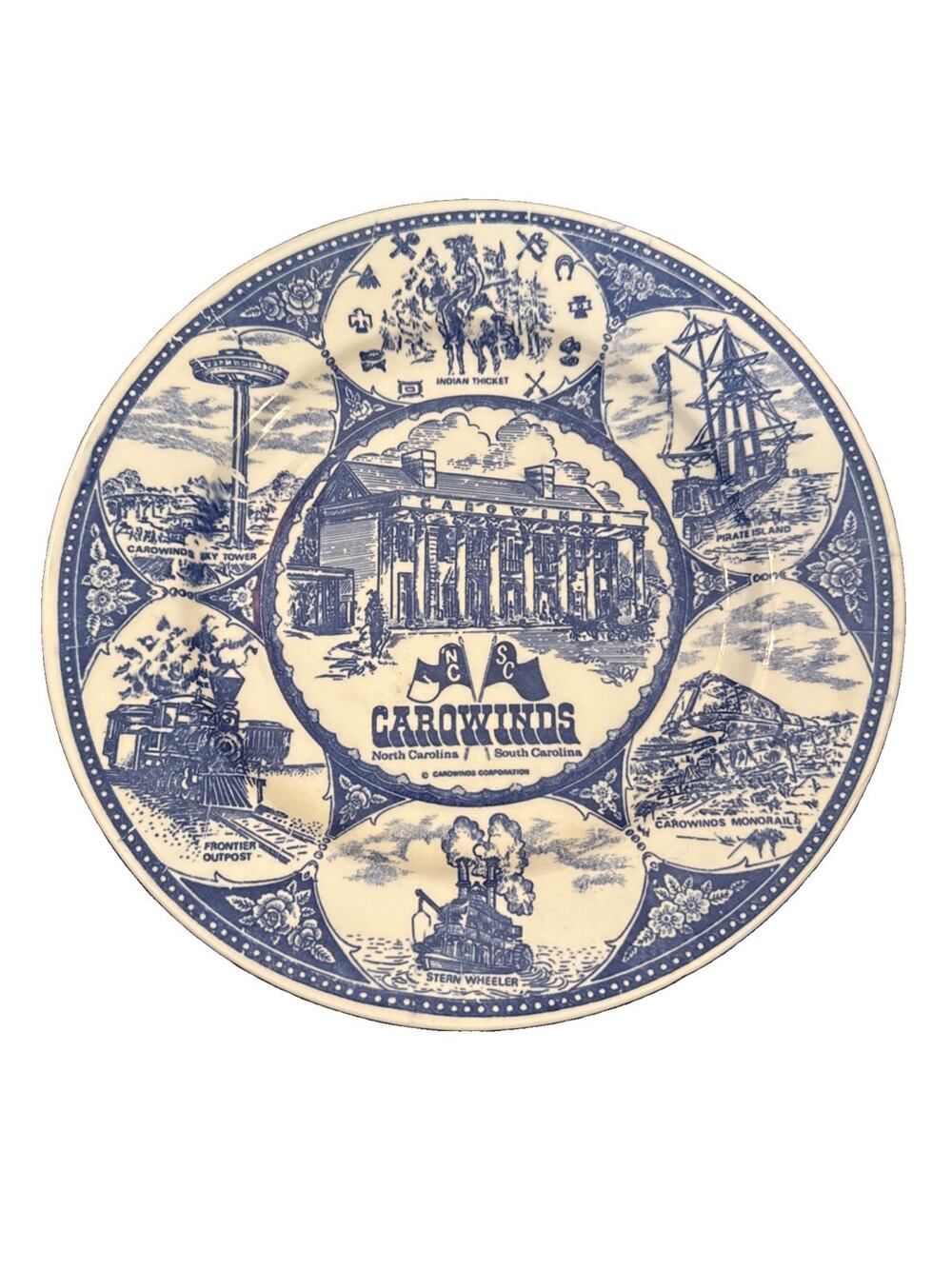 Carowinds Collectors Plate Blue NC/ SC